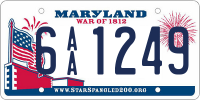 MD license plate 6AA1249