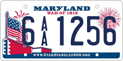 MD license plate 6AA1256