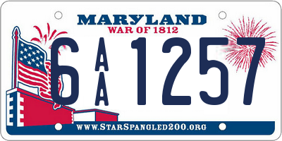 MD license plate 6AA1257