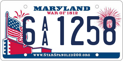 MD license plate 6AA1258