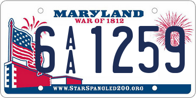 MD license plate 6AA1259