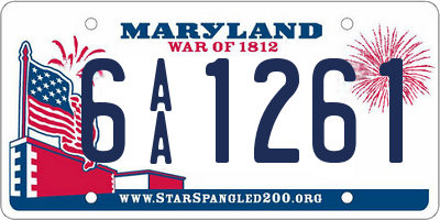 MD license plate 6AA1261