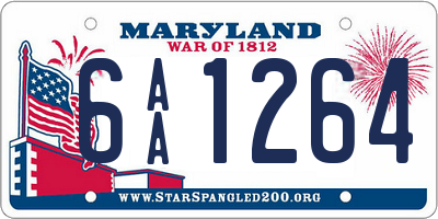 MD license plate 6AA1264