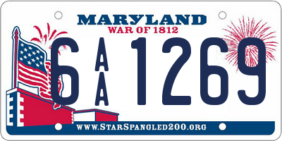 MD license plate 6AA1269