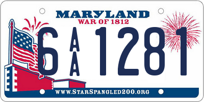 MD license plate 6AA1281