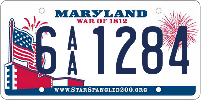 MD license plate 6AA1284