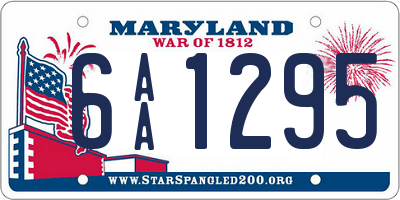 MD license plate 6AA1295