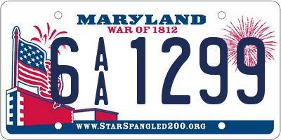 MD license plate 6AA1299