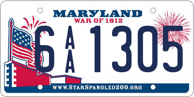 MD license plate 6AA1305