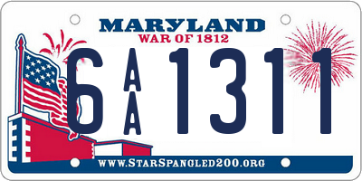 MD license plate 6AA1311