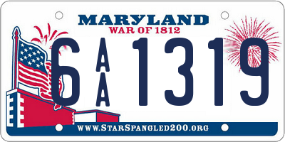 MD license plate 6AA1319