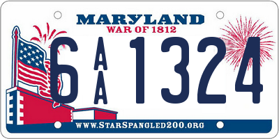 MD license plate 6AA1324