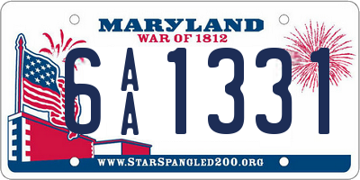 MD license plate 6AA1331