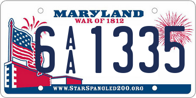 MD license plate 6AA1335