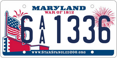 MD license plate 6AA1336