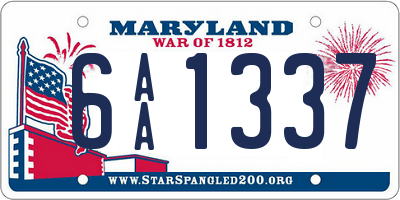 MD license plate 6AA1337