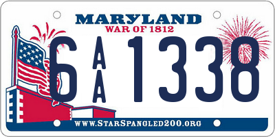 MD license plate 6AA1338