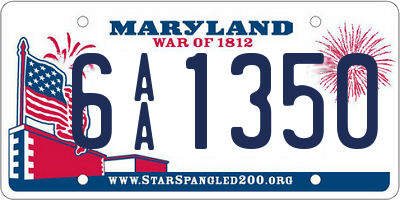 MD license plate 6AA1350