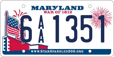 MD license plate 6AA1351