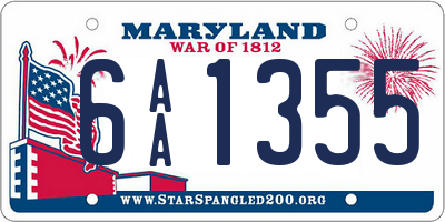 MD license plate 6AA1355