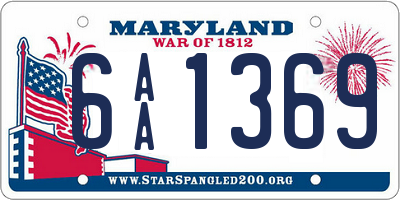 MD license plate 6AA1369