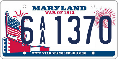 MD license plate 6AA1370