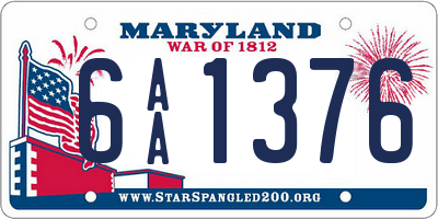 MD license plate 6AA1376