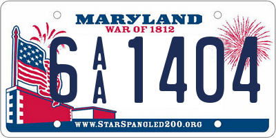 MD license plate 6AA1404