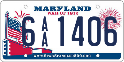 MD license plate 6AA1406