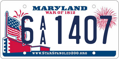 MD license plate 6AA1407