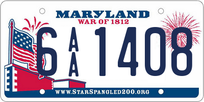 MD license plate 6AA1408