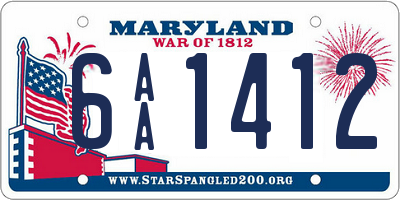 MD license plate 6AA1412