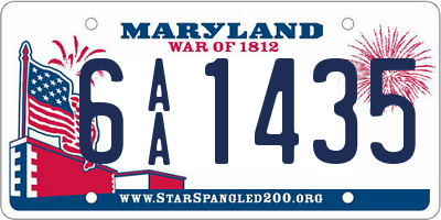 MD license plate 6AA1435