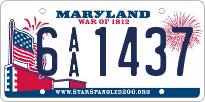 MD license plate 6AA1437