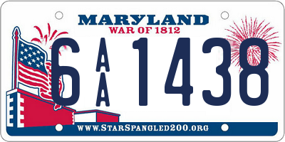 MD license plate 6AA1438