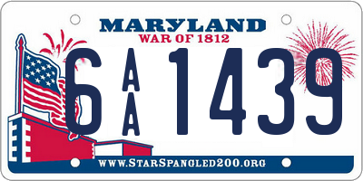 MD license plate 6AA1439