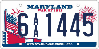 MD license plate 6AA1445