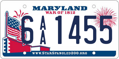 MD license plate 6AA1455