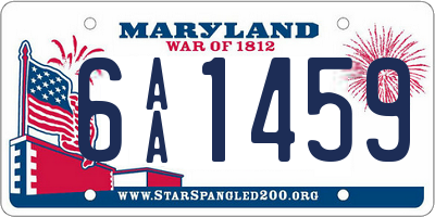 MD license plate 6AA1459