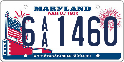 MD license plate 6AA1460