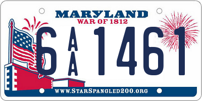 MD license plate 6AA1461