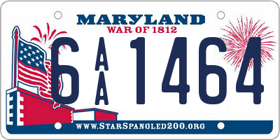 MD license plate 6AA1464