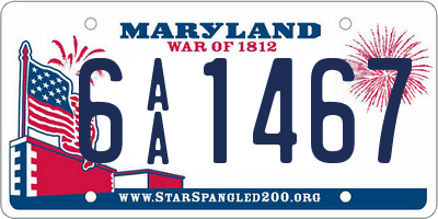 MD license plate 6AA1467