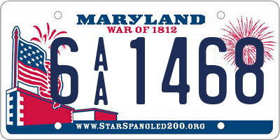 MD license plate 6AA1468