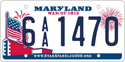 MD license plate 6AA1470