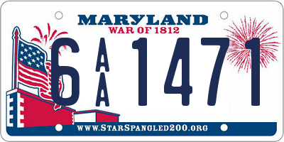 MD license plate 6AA1471