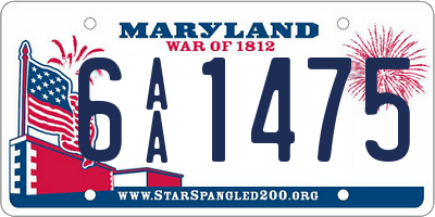 MD license plate 6AA1475