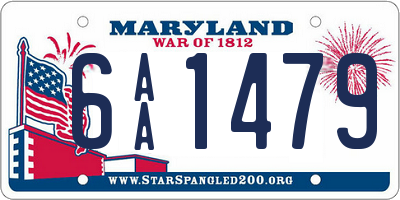 MD license plate 6AA1479