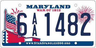 MD license plate 6AA1482