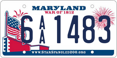 MD license plate 6AA1483